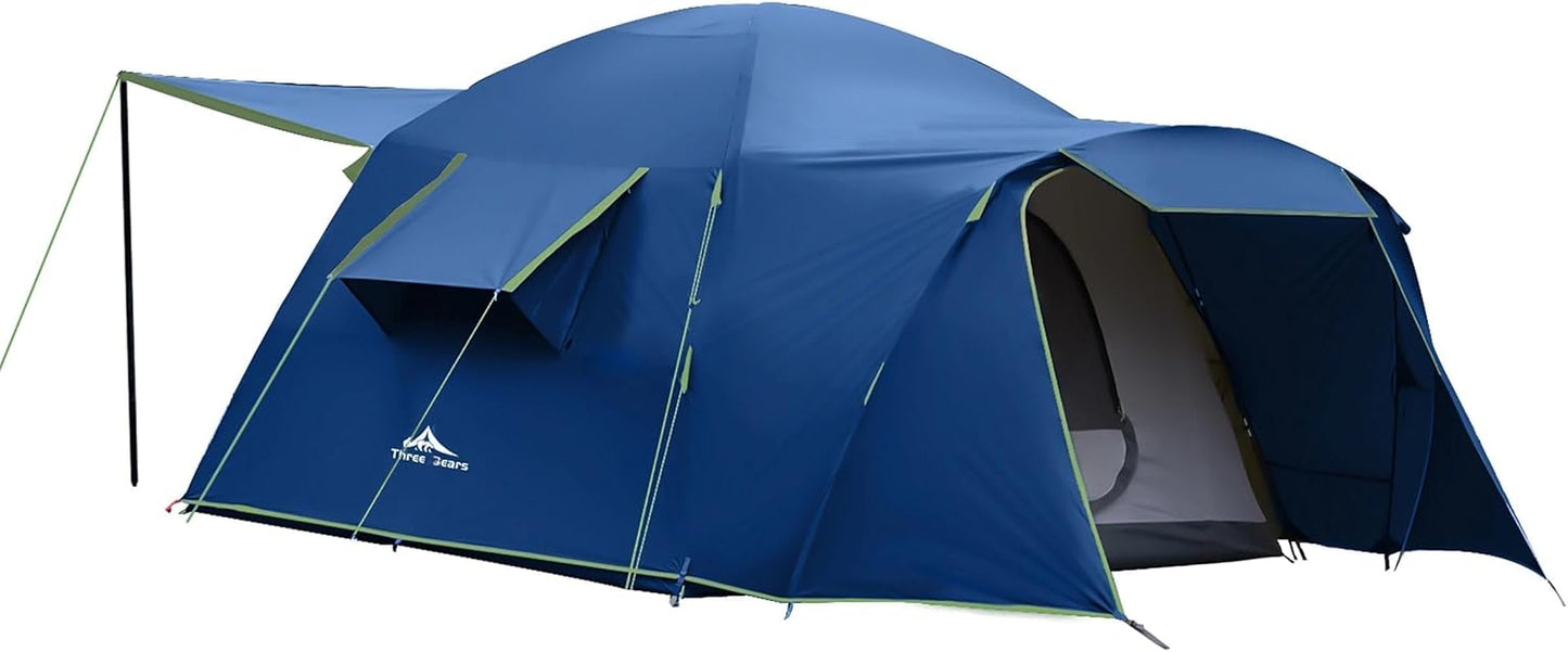 Three Bears Family Camping Tent - 6-Person Spacious Design, 3000mm Waterproof, Suitable for Road Trips/Backyards/Extended Camping Adventures in All Scenarios