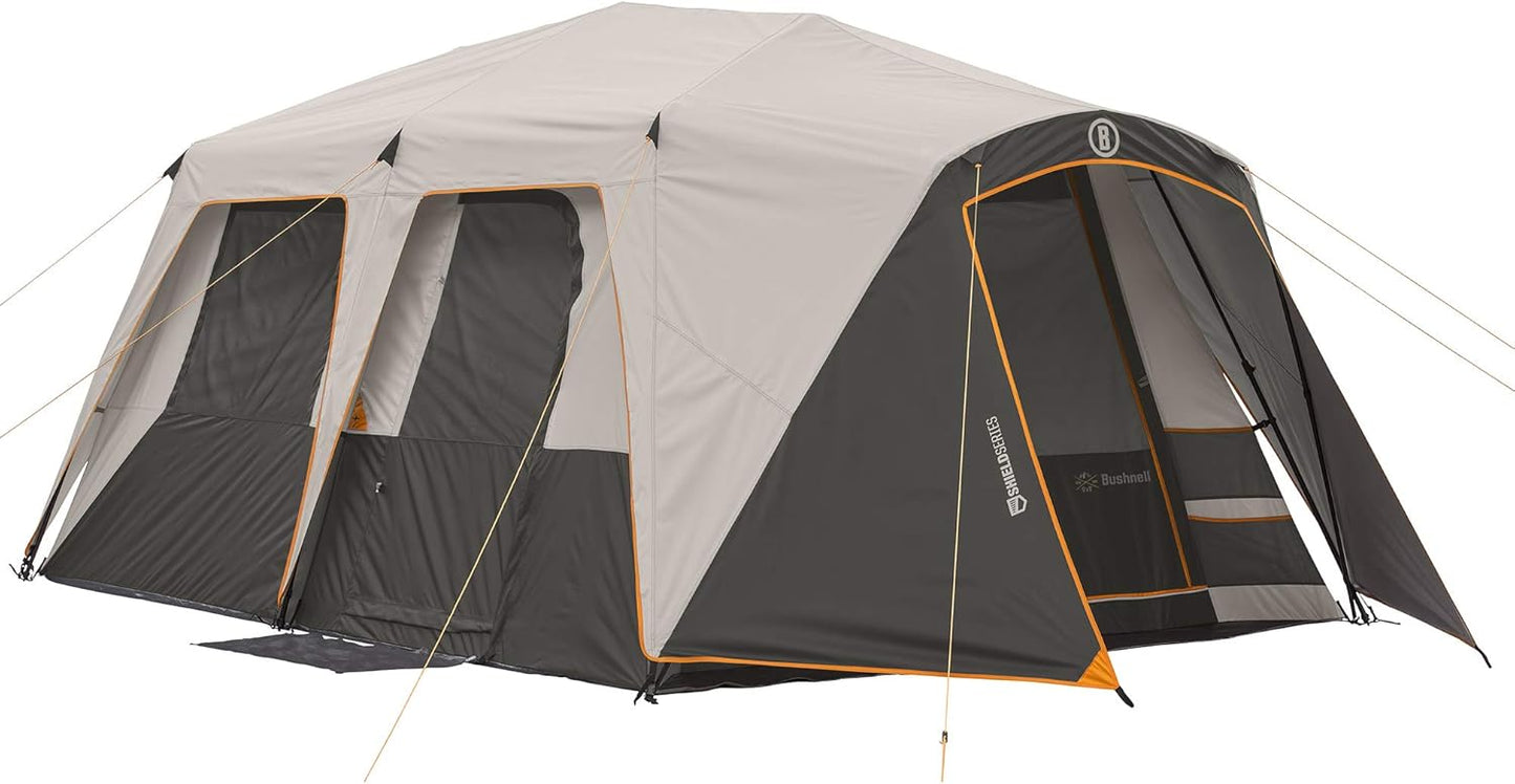 Bushnell Instant Tent | 6 Person / 9 Person / 12 Person Shield Series Instant Tents Cabin Design Perfect for 3 Season Family Camping, Hunting, and Fishing with Fast Setup