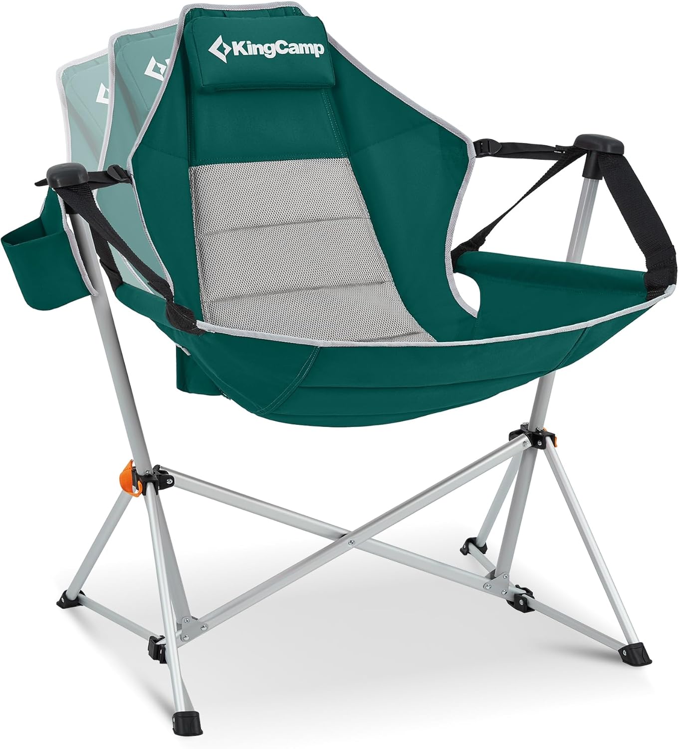 KingCamp Hammock Camping Chair, Swinging Portable Folding Camp Chairs for Adults Max 400lbs Heavy Duty Foldable Oversized Rocker with Aluminum Alloy Frame Cup Holder for Outdoor Beach Patio Sport