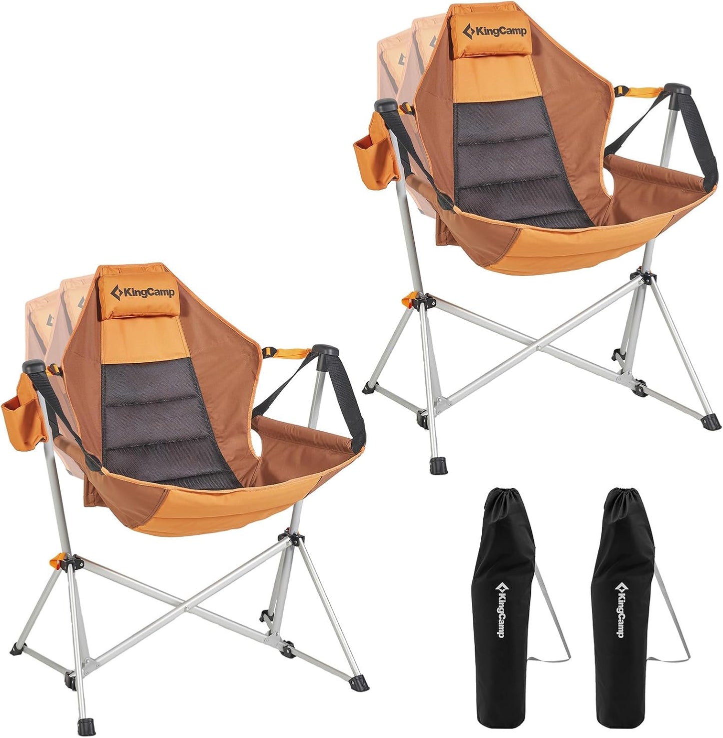 KingCamp Hammock Camping Chair, Swinging Portable Folding Camp Chairs for Adults Max 400lbs Heavy Duty Foldable Oversized Rocker with Aluminum Alloy Frame Cup Holder for Outdoor Beach Patio Sport