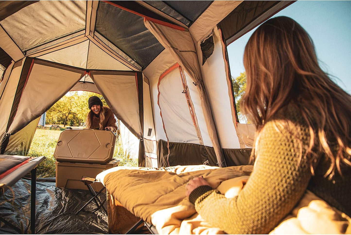 Bushnell Instant Tent | 6 Person / 9 Person / 12 Person Shield Series Instant Tents Cabin Design Perfect for 3 Season Family Camping, Hunting, and Fishing with Fast Setup