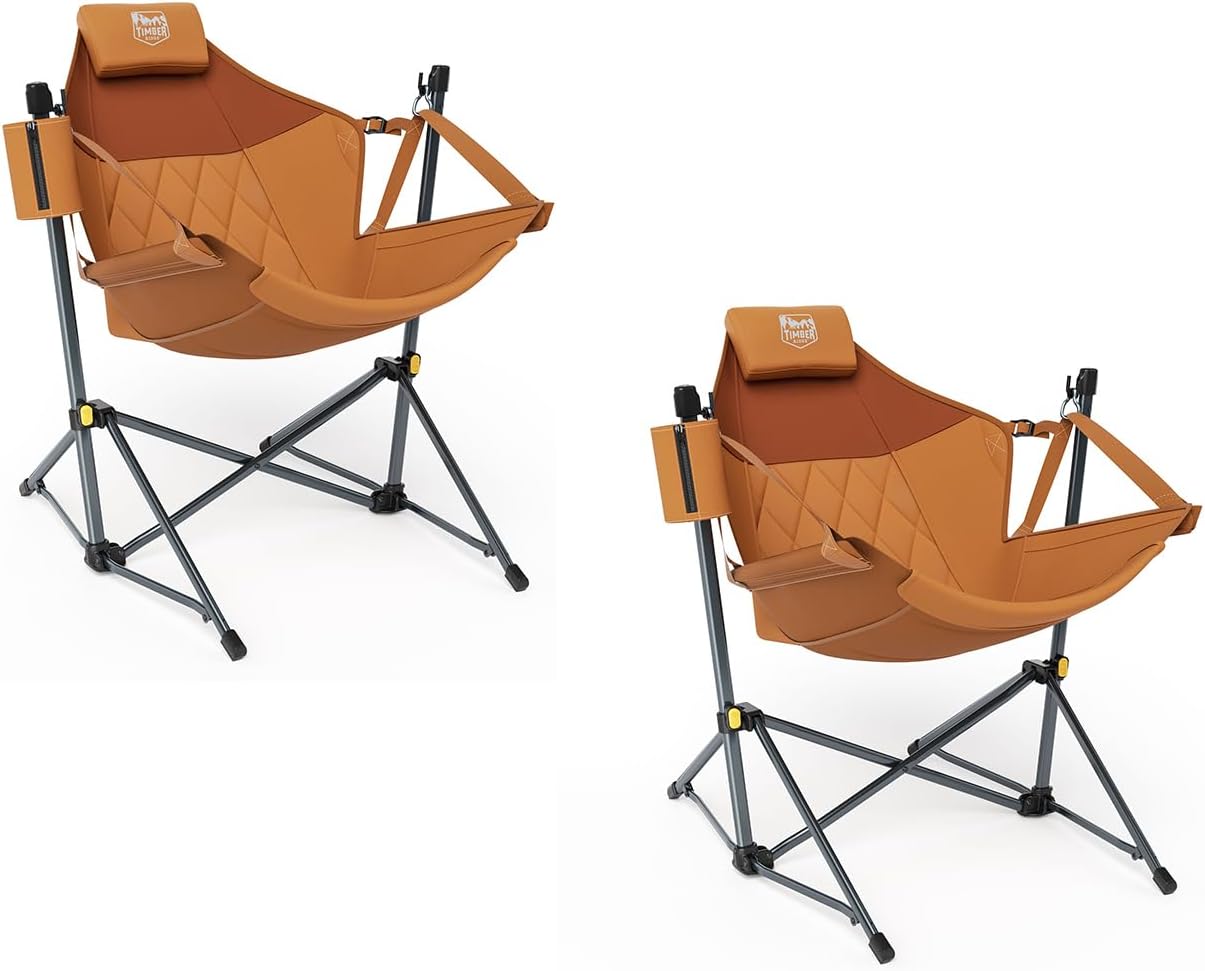 TIMBER RIDGE Hammock Camping Chair with Adjustable Backrest, Heavy Duty Folding Hammock Chair Supports 300lbs, Portable Hammock Chair for Camping, Travelling and Patio, Blue