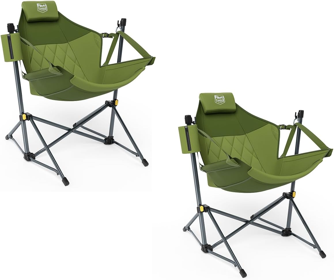 TIMBER RIDGE Hammock Camping Chair with Adjustable Backrest, Heavy Duty Folding Hammock Chair Supports 300lbs, Portable Hammock Chair for Camping, Travelling and Patio, Blue