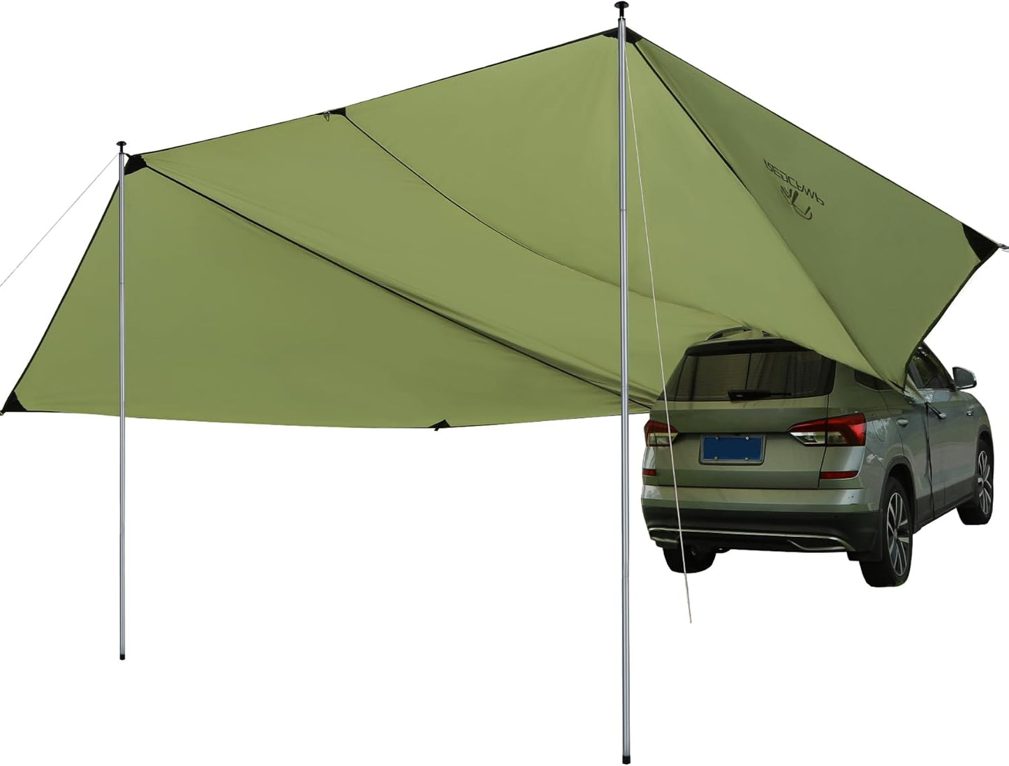REDCAMP 10x17ft Large Waterproof Camping Tarp, Hammock Rain Fly with UV50+ Sun Protection, 8 Guy Lines & Stakes, Backpacking Tent Shelter for Camping, Hiking, Beach (Green)