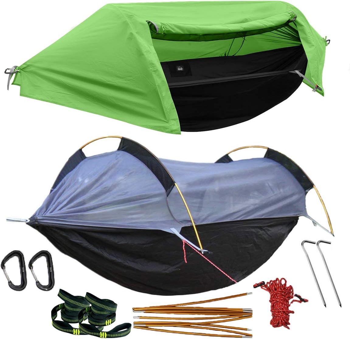 WintMing Hammock with Mosquito Net and Rain Fly Cover 3 in 1 Camping Hammock Tent 440lbs Load