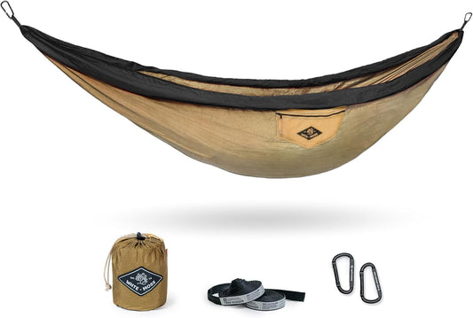 Suparpine I Hammock for Camping with Straps Included (Sand, Single)
