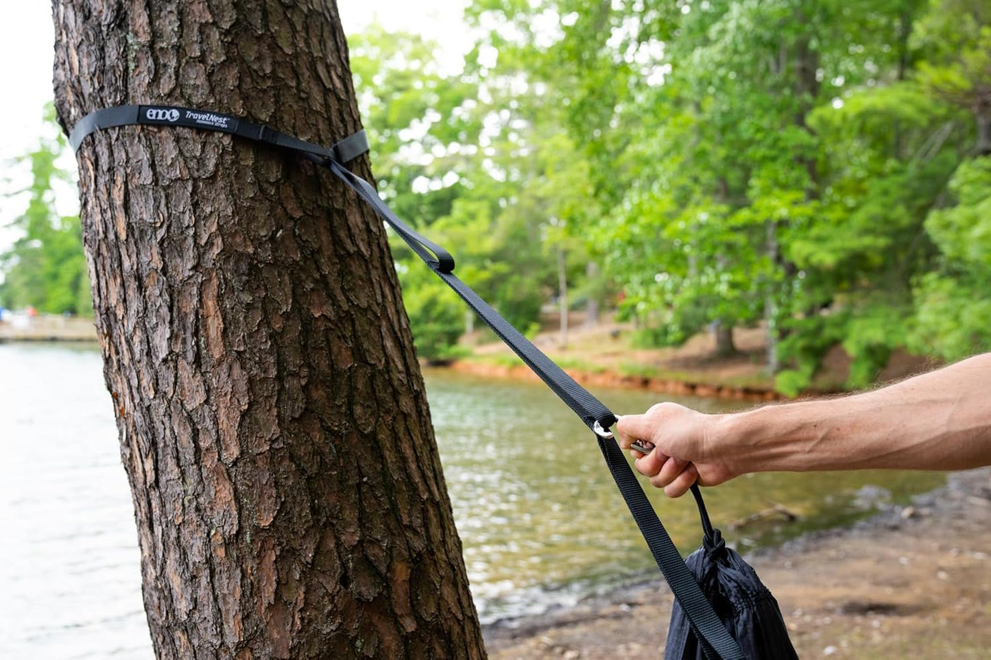 ENO TravelNest Hammock & Straps Combo - Portable Hiking and Camping Hammock with Straps Included - Travel Hammock for Camping, Hiking, Backpacking, a Festival, or The Beach - Marine