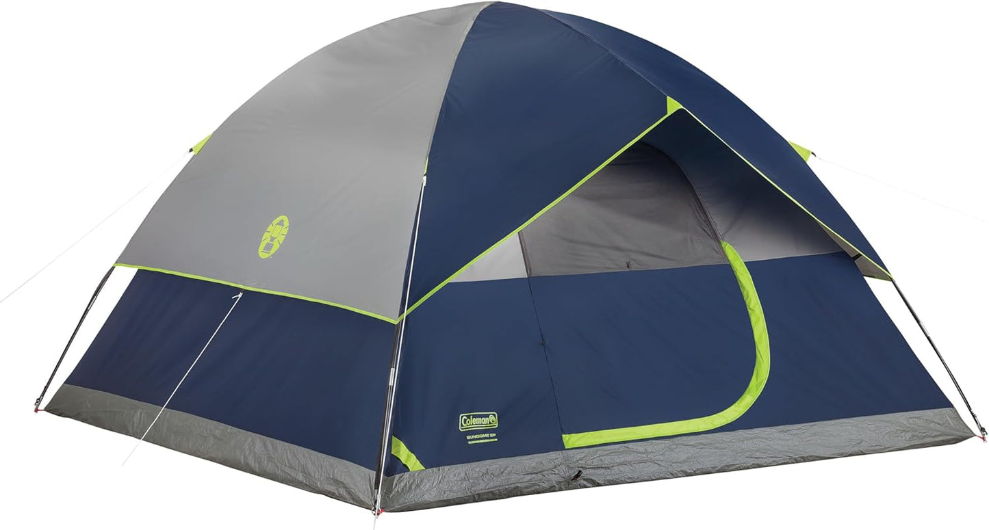 Coleman Sundome Camping Tent with Rainfly, 2/3/4/6 Person Tent Sets Up in 10 Mins, Weatherproof Shelter for Camping, Festivals, Backyard, Sleepovers, & More