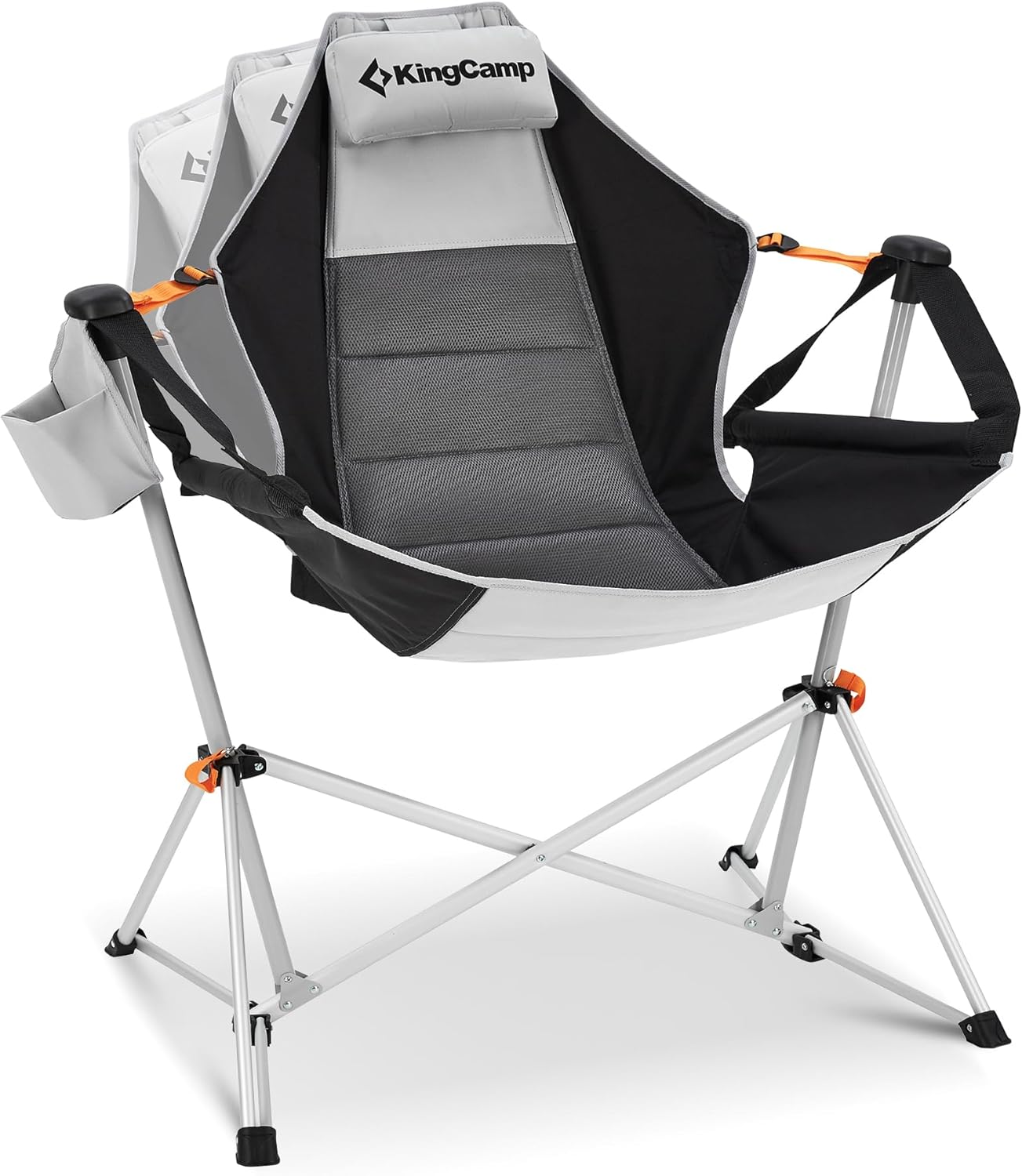 KingCamp Hammock Camping Chair, Swinging Portable Folding Camp Chairs for Adults Max 400lbs Heavy Duty Foldable Oversized Rocker with Aluminum Alloy Frame Cup Holder for Outdoor Beach Patio Sport